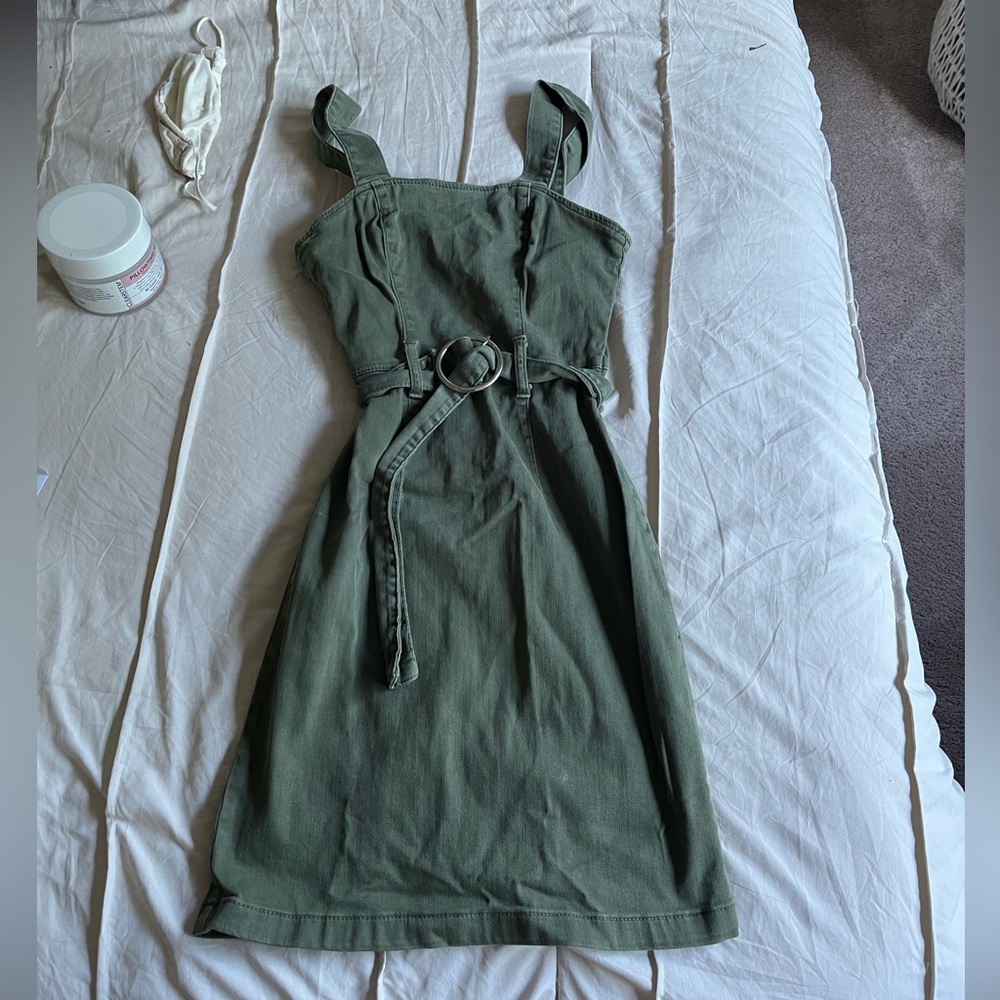 Dark Green Moto Dress
